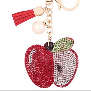 Crystal Rhinestone Apple Keychain